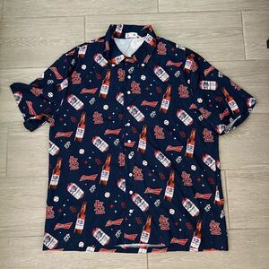 St. Louis Cardinals Budweiser Beer button up men’s shirt size XL
